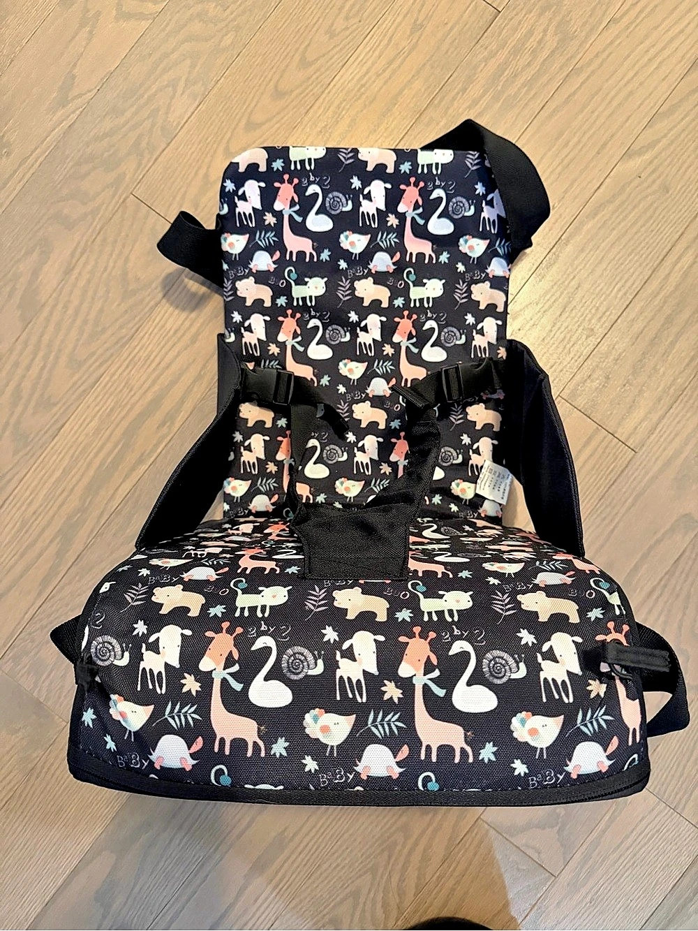 Baby Chair Booster Seat Black & White Animal Print